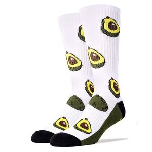 OOOH YEAH! Socks Mens Athletic Crew Avocado Life One Size Fits Most NWT‎